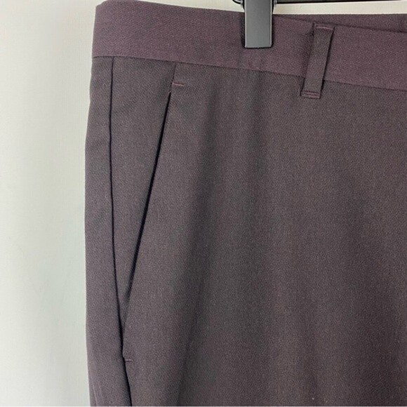 Perry Ellis Dress Pants Mens Size 38X30 Dark Purple Pockets Slim Fit - Picture 4 of 7